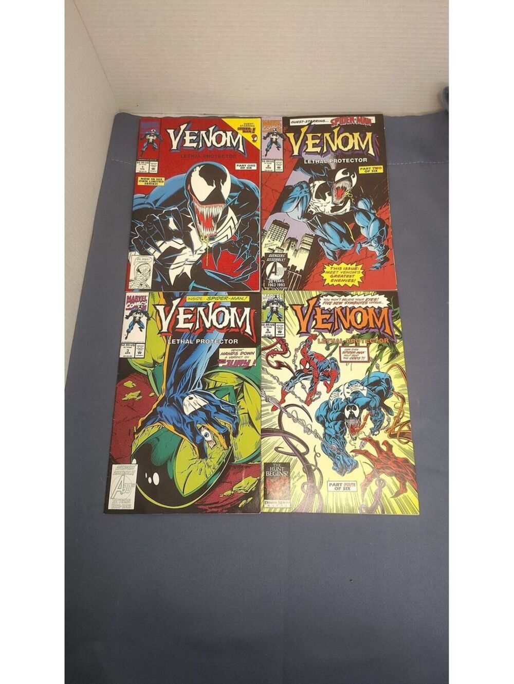Venom Lethal Protector #1 2 4 5 Lot 1993 Marvel Spider-Man Foil Cover
